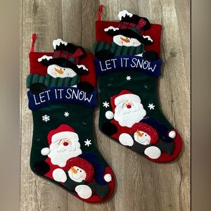 2 Prima Creations Christmas Stockings Snowman Snowflakes